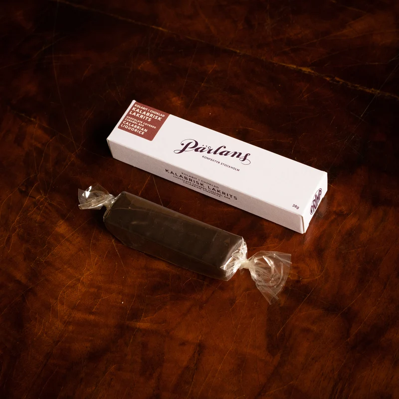 chocolate covered caramel bar CALABRIAN LIQUORICE