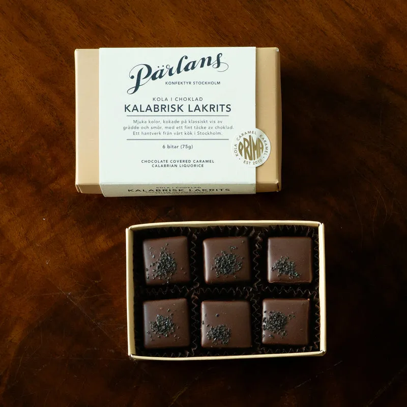 chocolate covered caramel CALABRIAN LIQUORICE 6 pieces