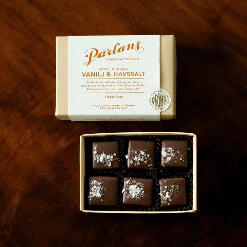 chocolate covered caramel VANILLA & SEA SALT 6 pieces