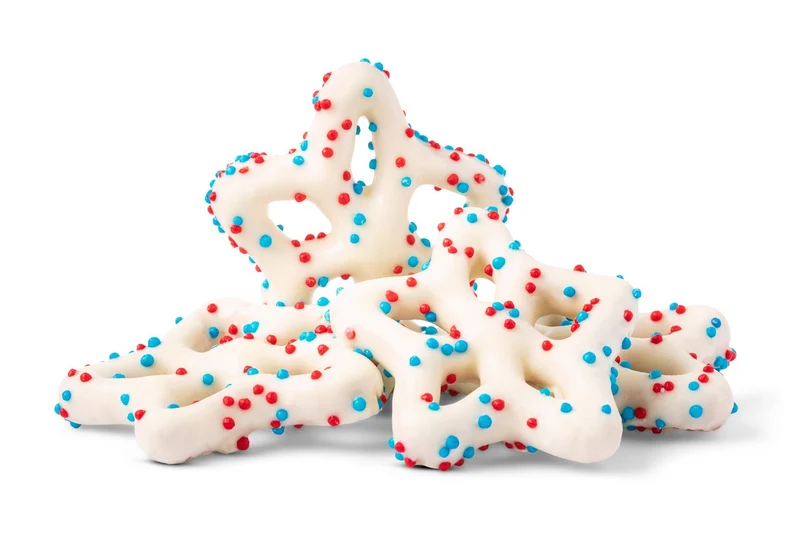 Red, White, & Blue Yogurt Star Pretzels