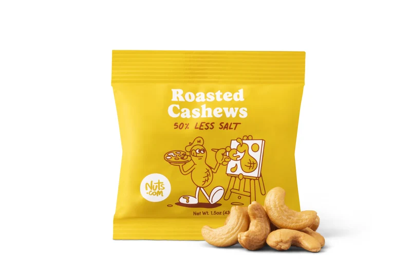 Lightly Salted Roasted Cashews (50% Less Sodium) - Single Serve