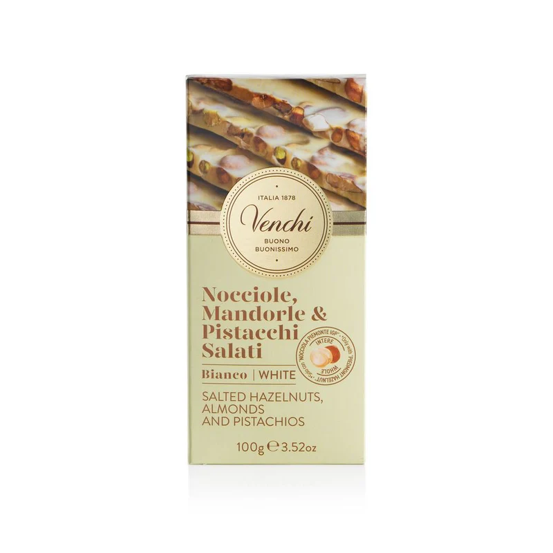Venchi Hvid Chokolade Med Saltede Nødder 100g