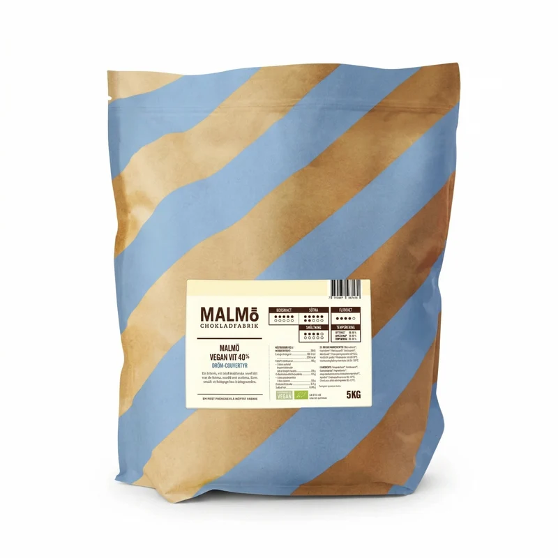 Malmö Chokladfabrik Vegansk Hvid Chokolade 40% ØKO 5kg