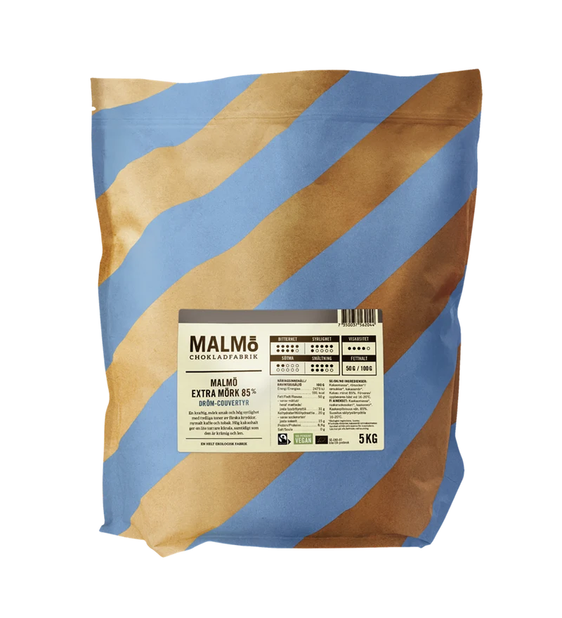Malmö Chokladfabrik Mørk Chokolade 85% ØKO 5kg