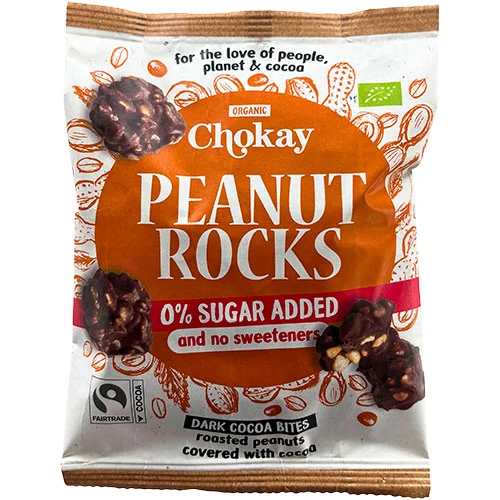 Chokay Snack Bite Dark Peanut Rocks 54% Ekologisk | 85 g