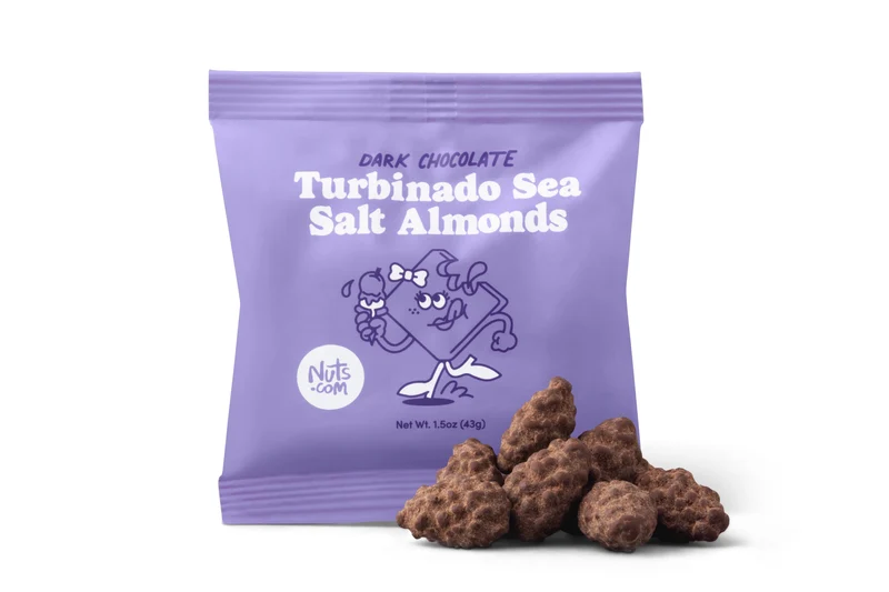 Dark Chocolate Turbinado Sea Salt Almonds - Single Serve