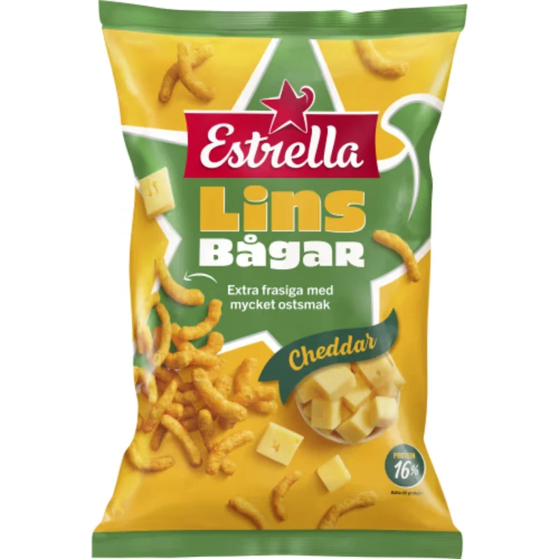 Estrella Linsbågar Cheddar - Lentil Puffs Cheddar 150g