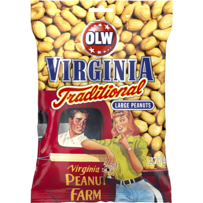 OLW Virginia Traditional Jordnötter - Peanuts Roasted and Salted 275g