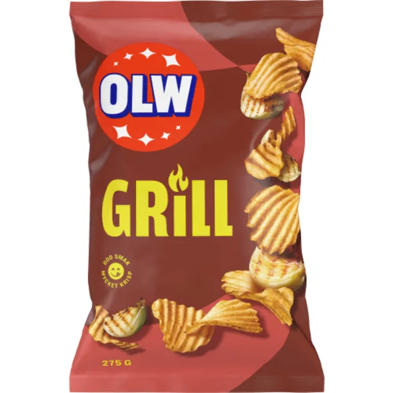 OLW Grill Chips - Chips seasoned with salt and a hint of onion 275g