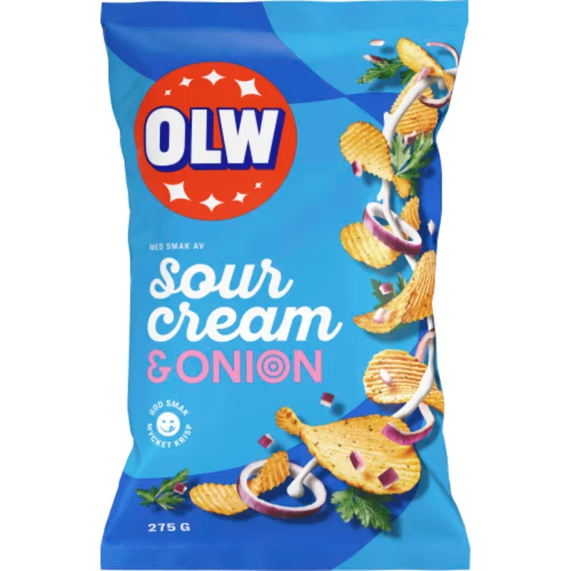 OLW Sourcream & Onion Crisps 275g