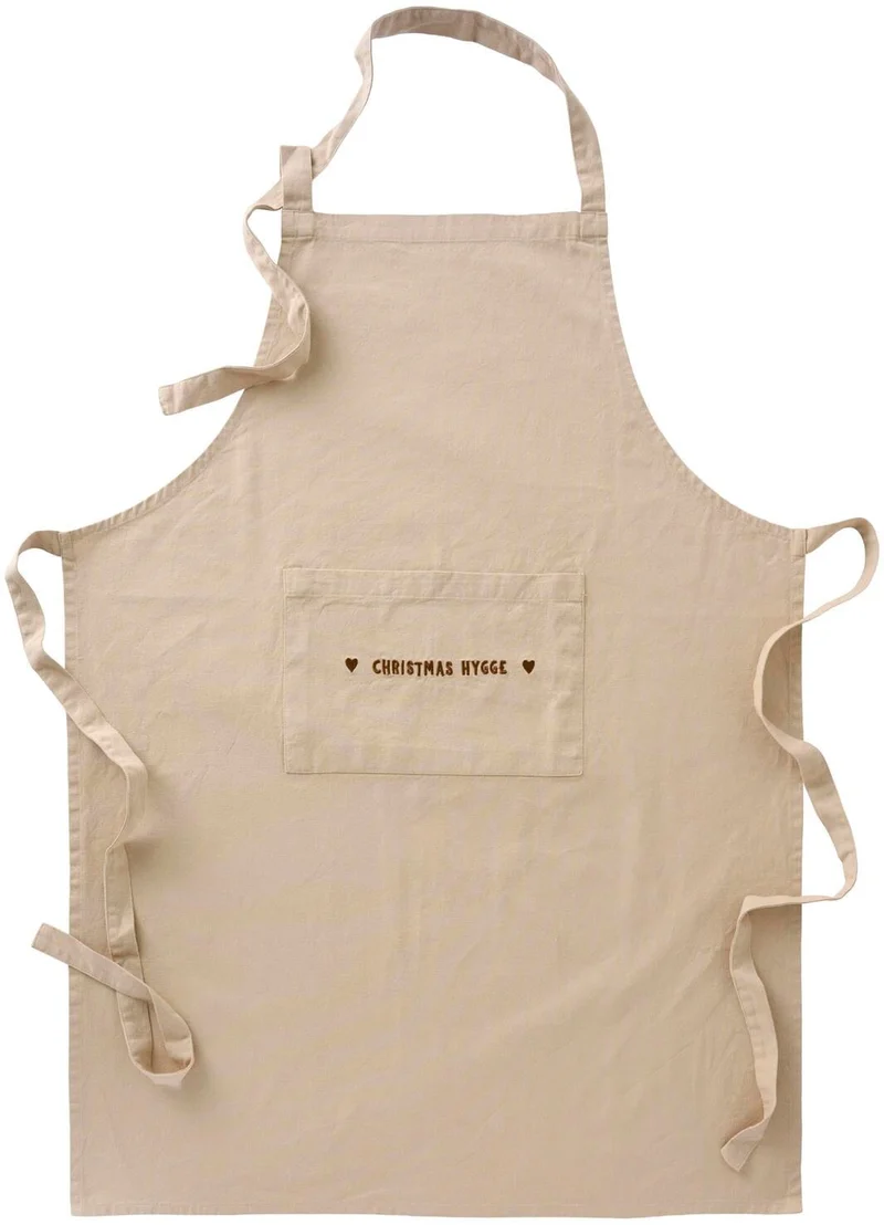 Ib Laursen - ForklæDe Christmas Hygge Natur M/Brunt Broderi - 63046-14