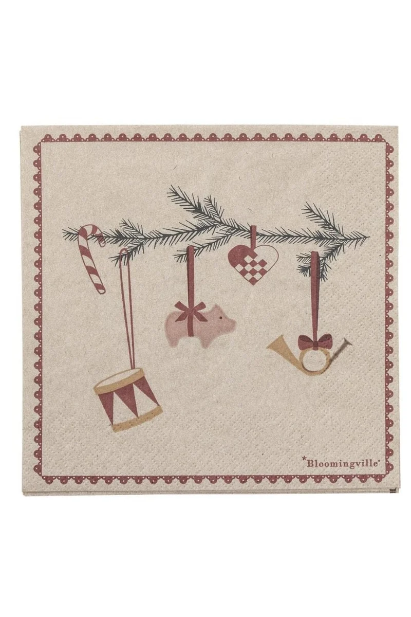 Bloomingville - Yule Serviet, Rød, FSC® Recycled, Papir 82062329 - Red
