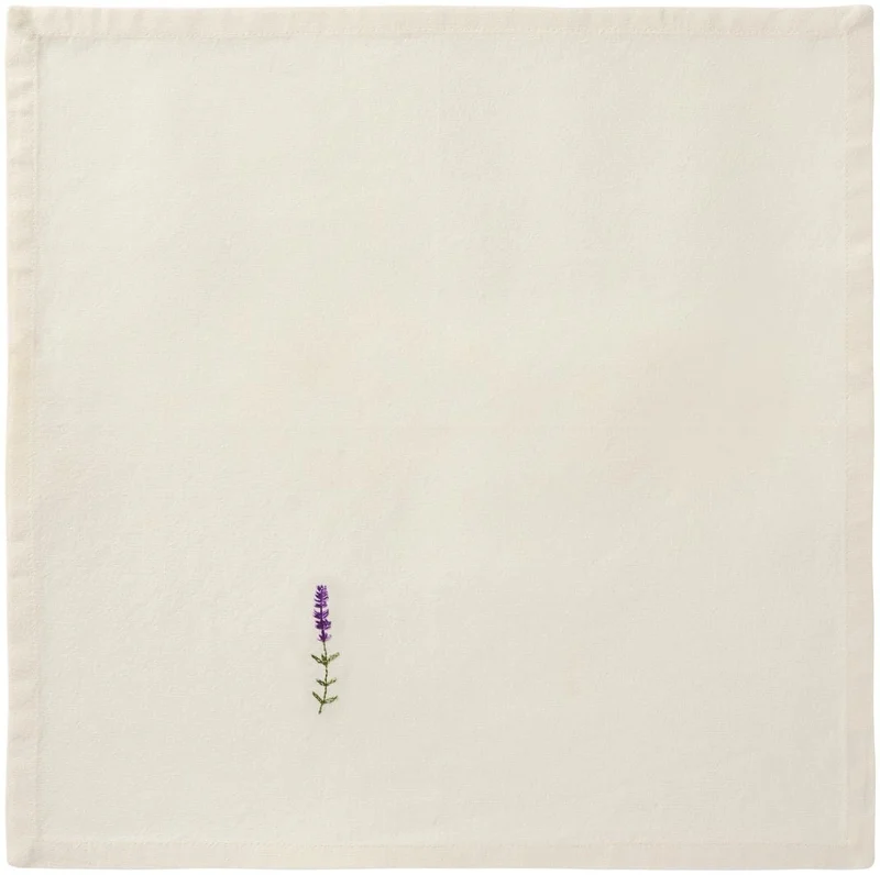 Ib Laursen - Stofserviet Flora m/lavendel butter cream - Bomuld, Polyester - 63030-82