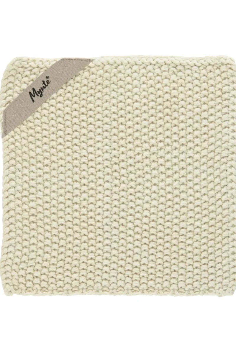 Ib Laursen - Grydelap Mynte Latte strikket - 100% bomuld, Strik - 6350-01
