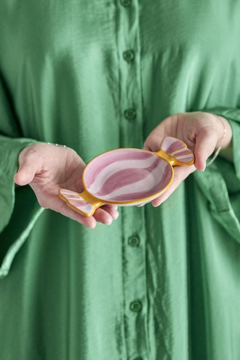 Bloomingville - Caramella Serveringsfad, Rosa, Stentøj 82062872 - Rose