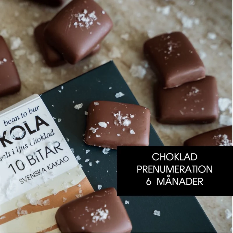Ett halvår av choklad. Prenumeration på månadens chokladlåda - (6 månader)