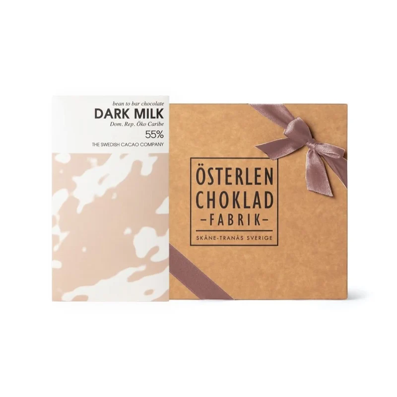 Chokladbud - Stor presentask med lyxiga praliner och chokladkaka Dark Milk