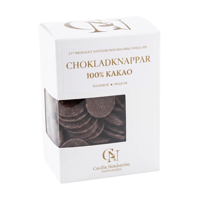 Chokladknappar 100% Kakao Sockerfri