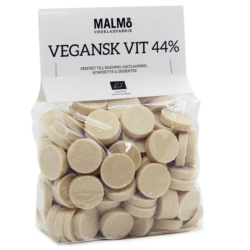 Malmö Chokladfabrik Vegansk Hvid Chokolade 40% ØKO 1Kg