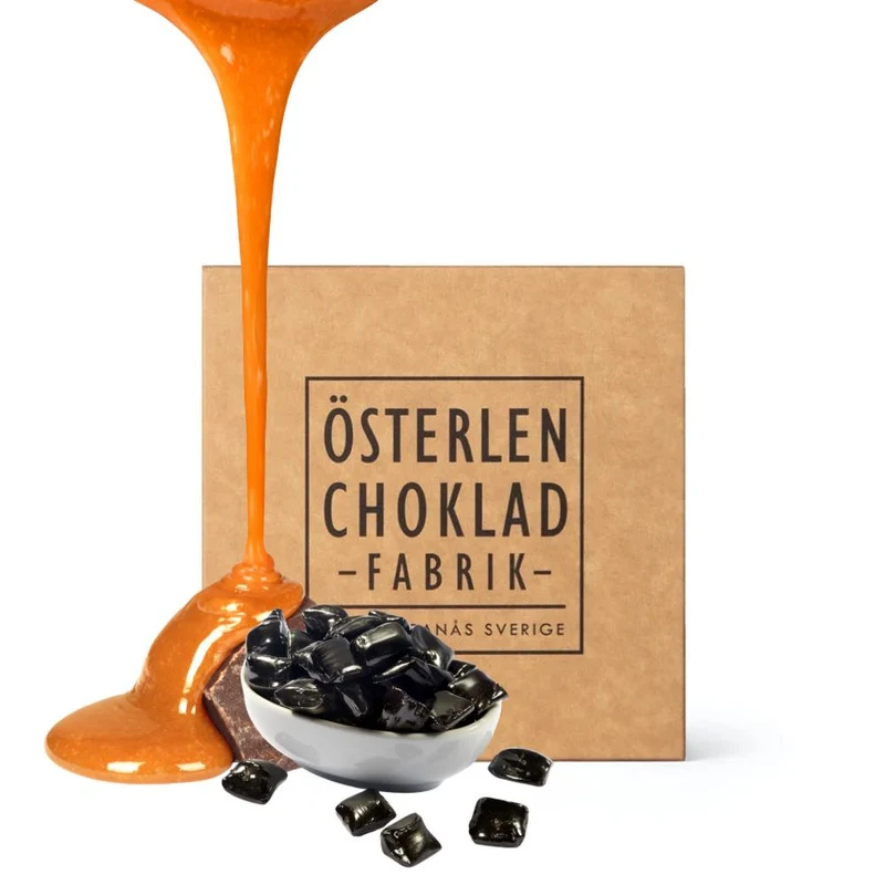Chokladask I Praliner med smak av Lakritskola