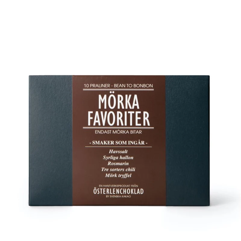 Mörka chokladpraliner i presentförpackning I 10 Lyxiga chokladbitar