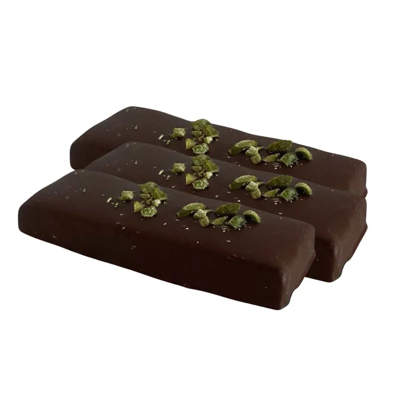 Chokladbars med mjuk kola och pekannötter I Tre kolastänger i presentask.