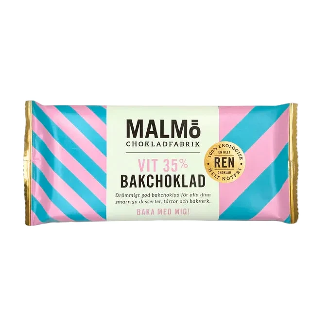 Malmö Chokladfabrik Bakchoklad vit 35% 96g