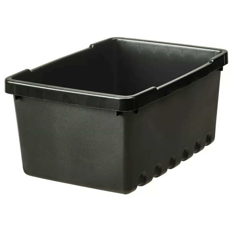 UPPSNOFSAD Storage box, black, 25x17x12 cm/3.5 l / UPPSNOFSAD Lid, black, 25x17 cm