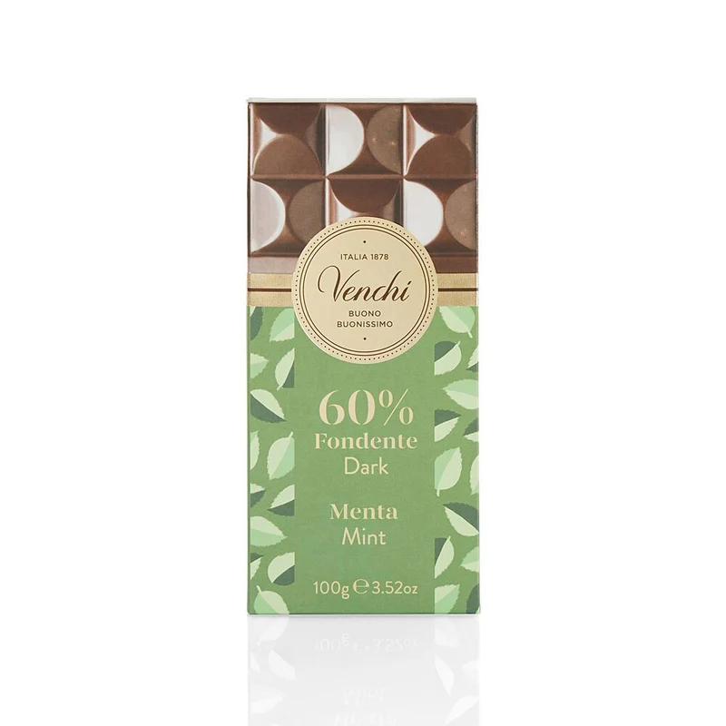 Venchi Mörk choklad med mintkrisp 100g