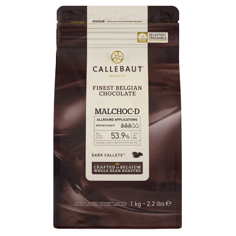 Callebaut Malchoc Mørk Chokolade (Sukkerfri) 53,9% 1kg