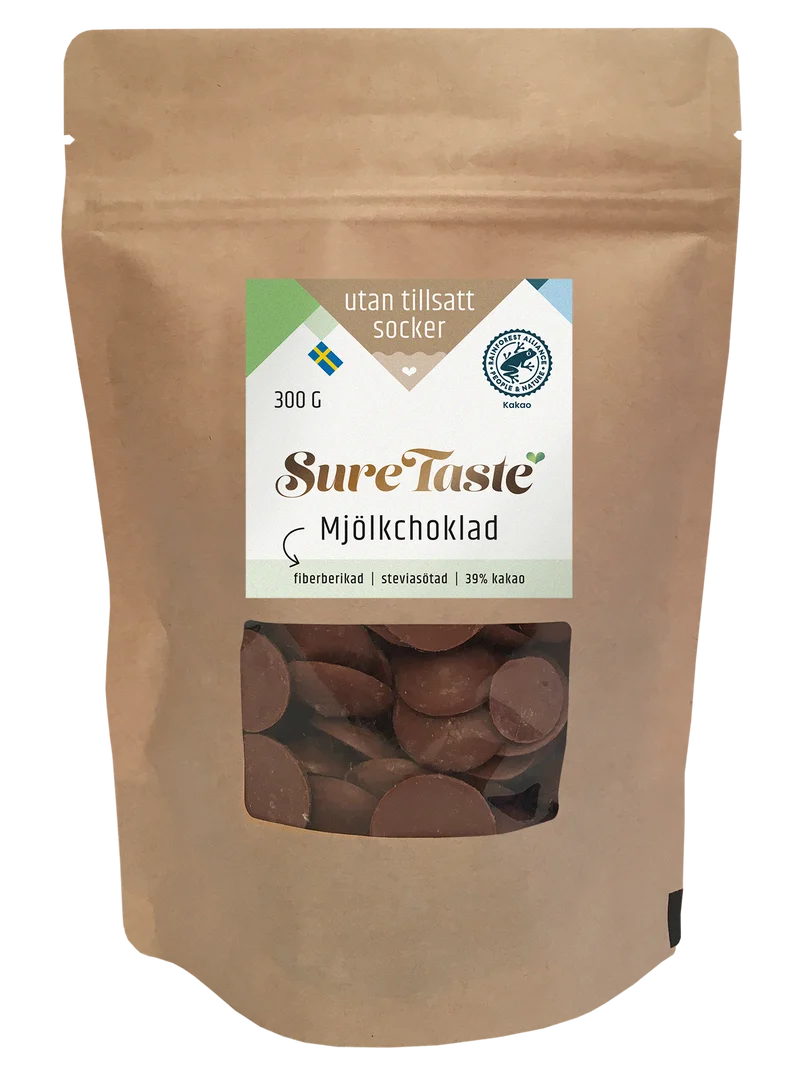 Sure Taste Pellets Mjölk Choklad sockerfri 300g