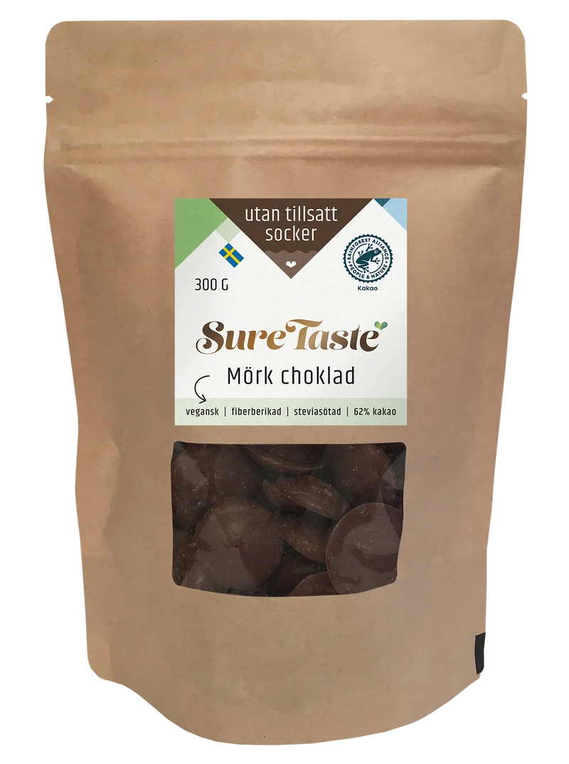 Sure Taste Pellets Mørk Chokolade Sukkerfri 300g