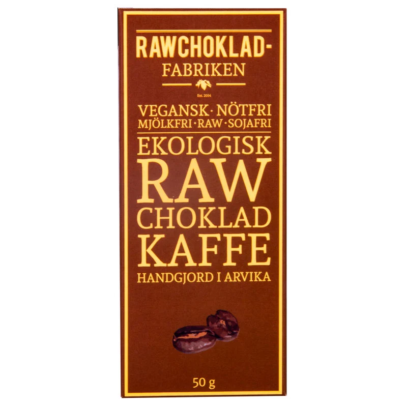 Rå chokolade Kaffe 73%, 50G, Rawchokladfabriken