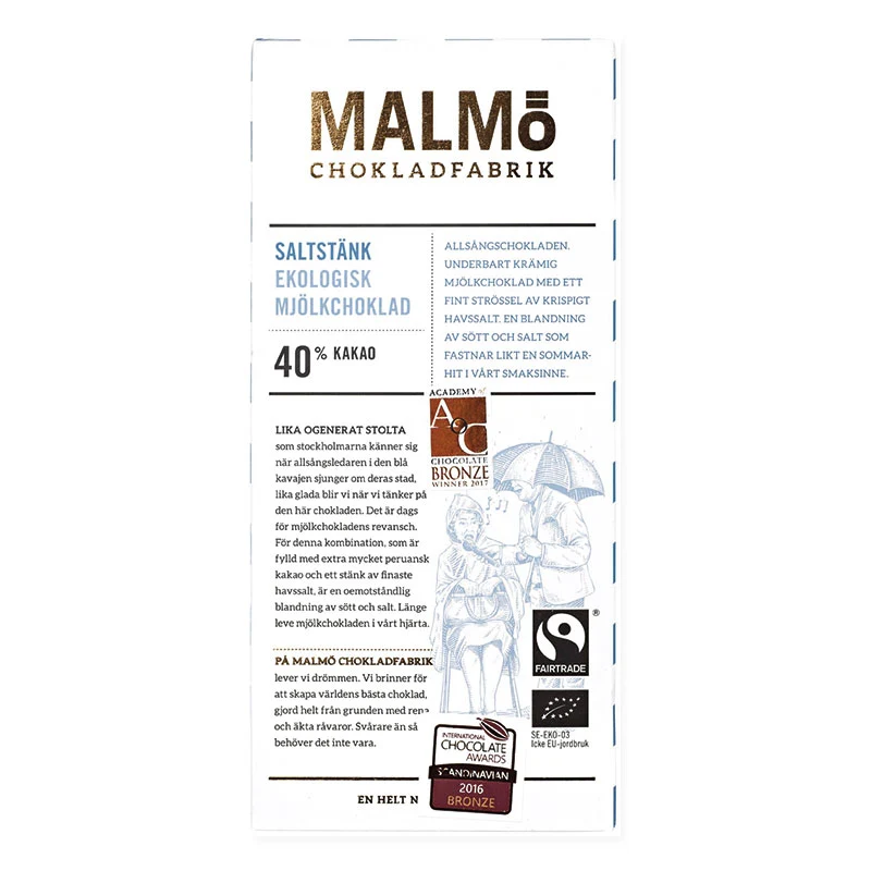 Malmö Chokladfabrik Saltstänk 45% EKO 80g