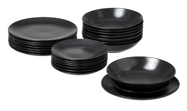 FARGKLAR 24-piece service, matt dark grey