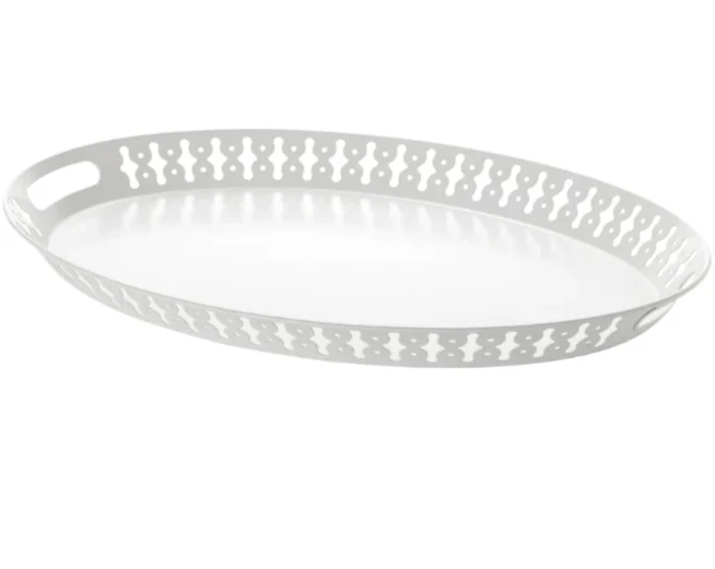 ROMANTISK Tray, white, 52x39 cm