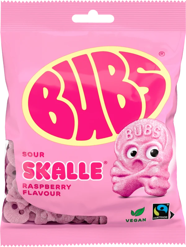 BUBS Rasberry SKALLE 12 x 90g