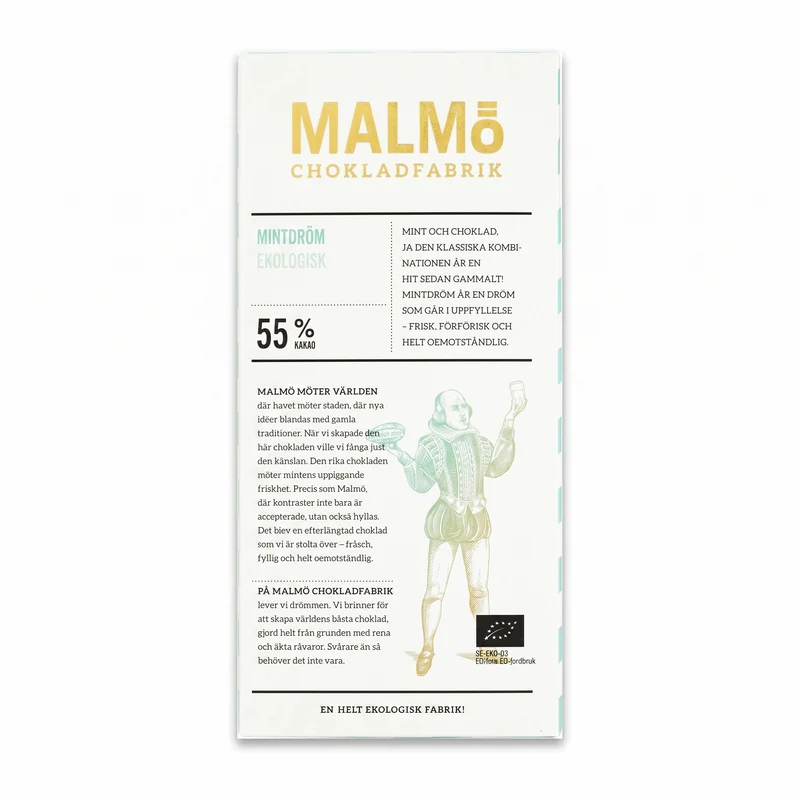 Malmö Chokladfabrik Mintdröm 55% 80g