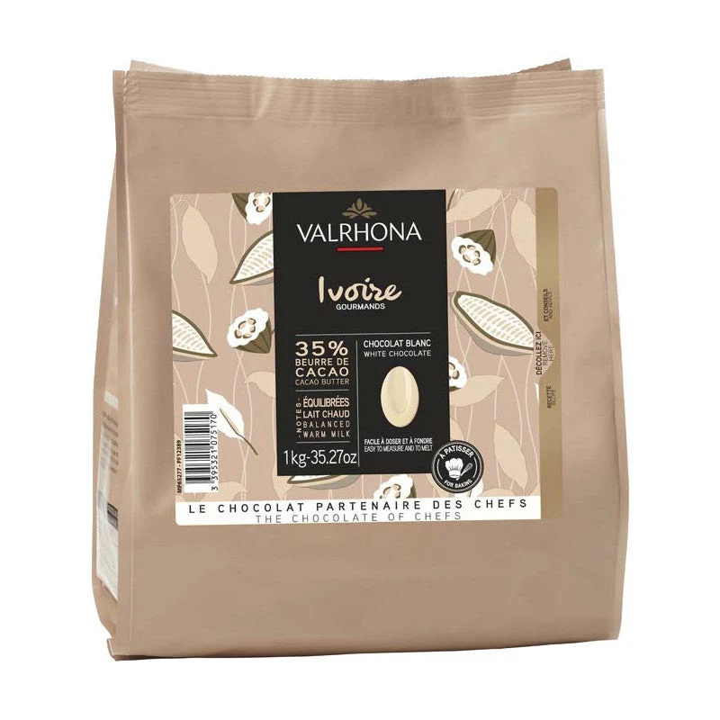 Valrhona Ivoire 35 % hvid 1 kg