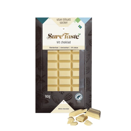 Sure Taste Sukkerfri Hvid Chokolade 90g