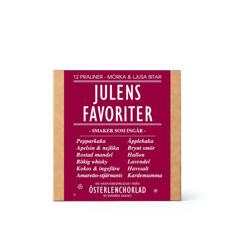 Förbeställ - Pralinask Julens favoriter 12 bitar lyxbox (utskick fr v.45)