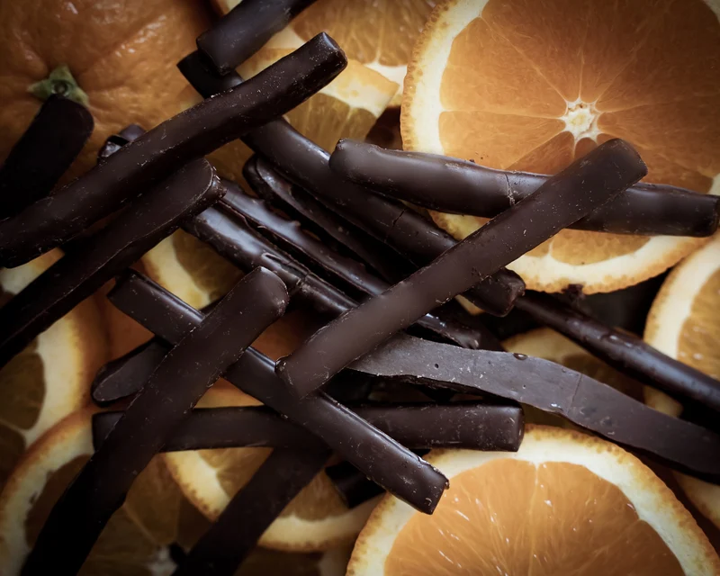 Syltade apelsinskal I choklad 1kg