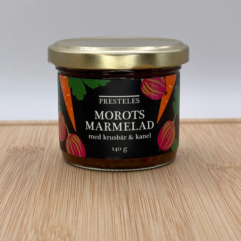 Morotsmarmelad med krusbär och kanel