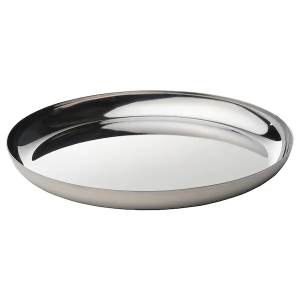 TUVHATTA Serving plate, stainless steel, 32 cm