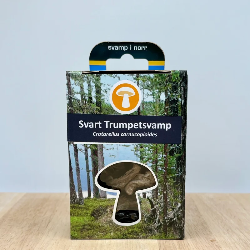 Torkad svart trumpetsvamp