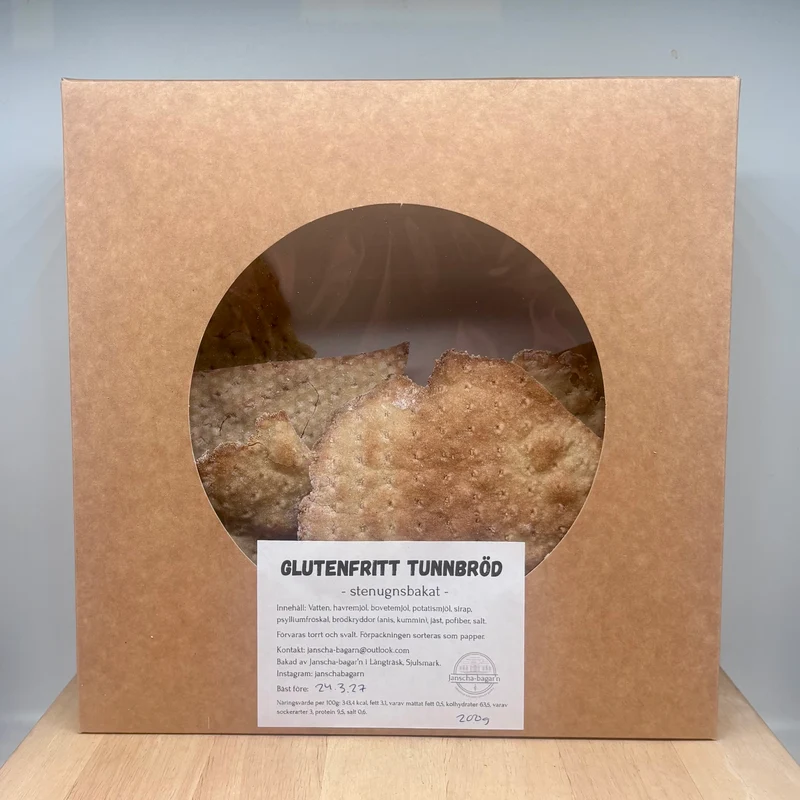 Stenugnsbakat glutenfritt tunnbröd