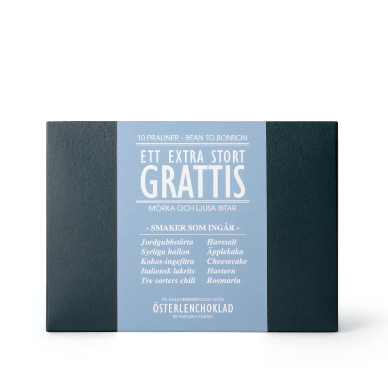 Pralinask: Extra stort Grattis 10 praliner
