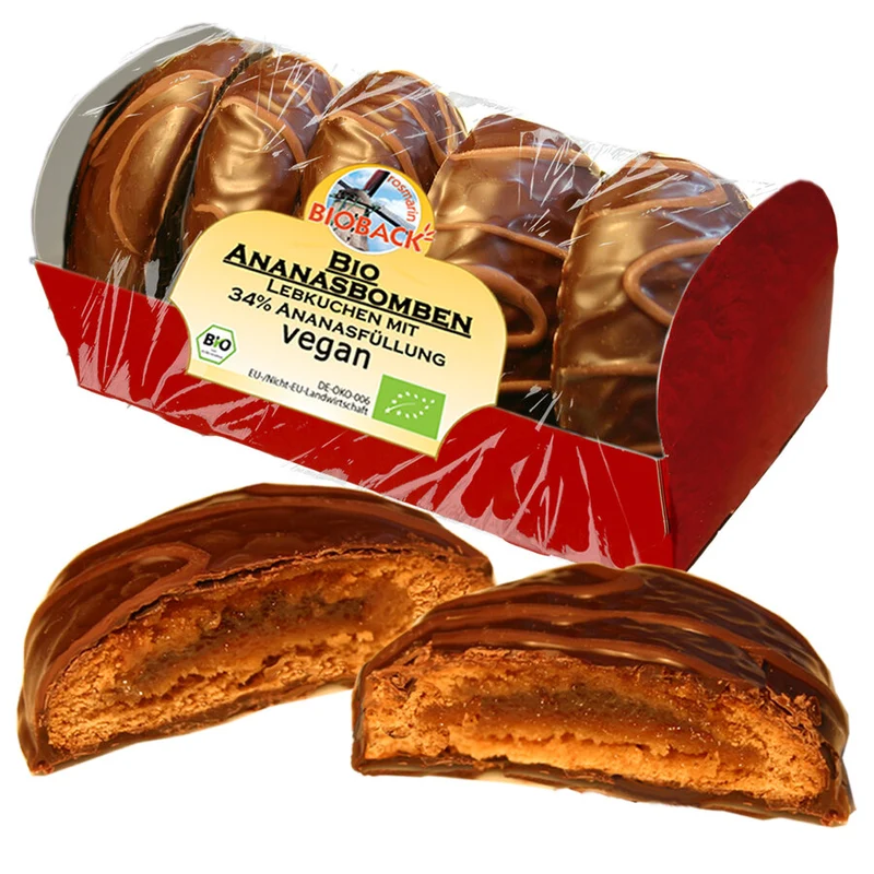 Økologiske Honningkage Ananasbomber Vegansk - 165G - Rosmarin Bioback