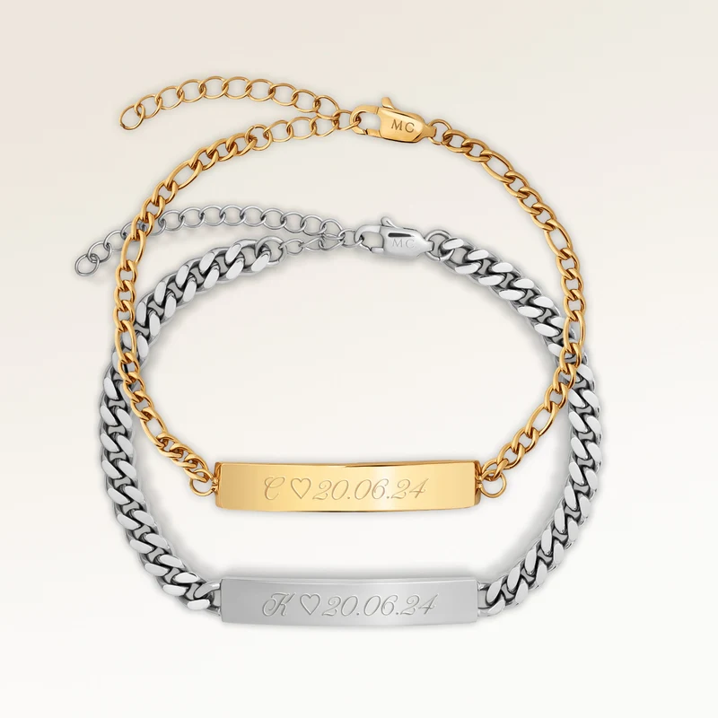 Kärleksarmband - Bar Armband (Guld & Silver)