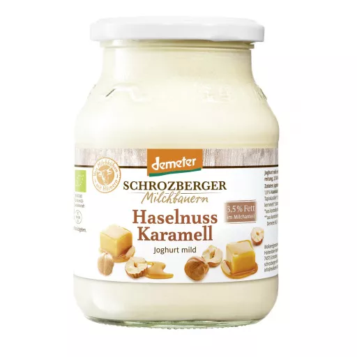 Biodynamisk Yoghurt Hasselnød & Karamel 3,5% - 500ML - Schrozberger